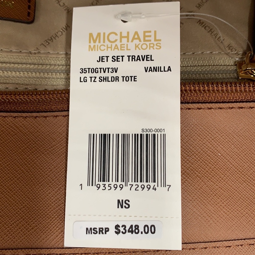 MICHAEL KORS TOP ZIP LARGE SHOULDER TOTE VANILLA COLOR NWT - Picture 11 of 16